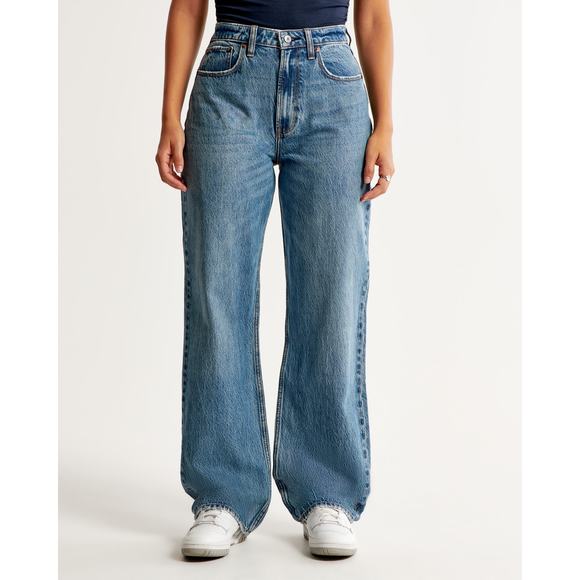 Abercrombie Fitch Curve Love High Rise Loose Jean - 25 - Medium - Picture 1 of 7